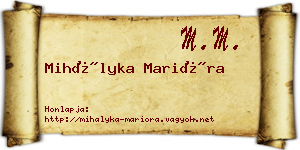 Mihályka Marióra névjegykártya